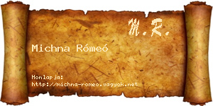 Michna Rómeó névjegykártya